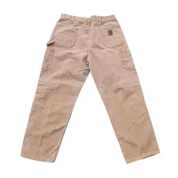 Carhartt Pants Mens 40x32 B11 BRN Brown Carpenter Duck Canvas Workwear Made USA - Picture 2 of 7